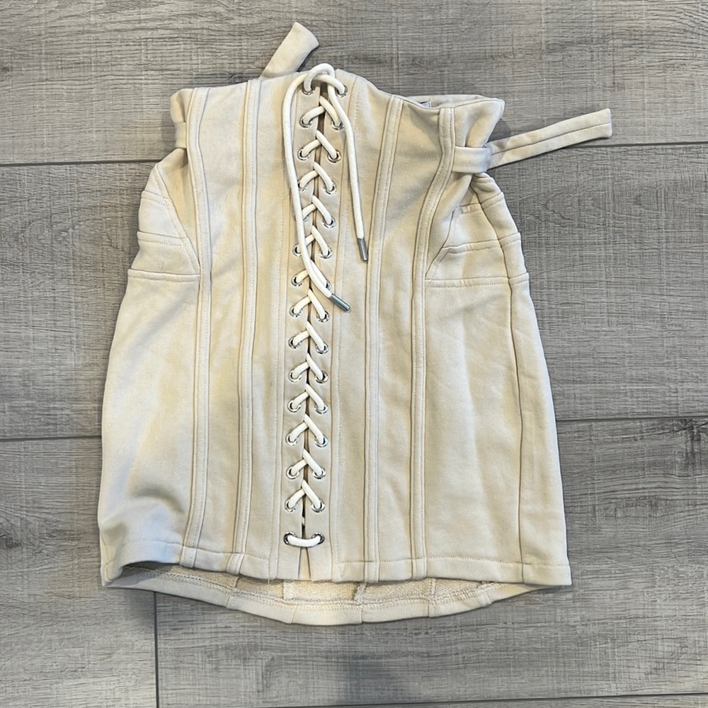 NWT B Comfy by Bershka size S corset jersey skirt in cream